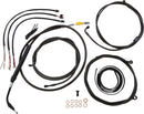Complete Midnight Braided Handlebar Cable/Brake Line Kit Black / Clear-Coated / Natural For Harley Davidson FLHT 1750 - 45.5 CM - 51 CM