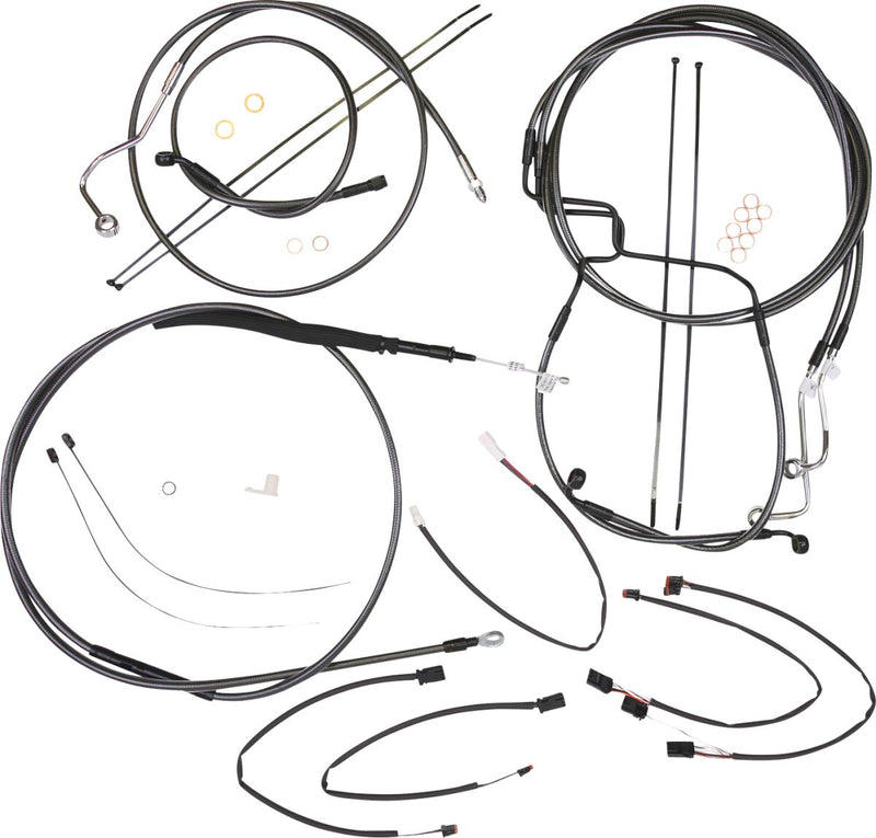 Black Pearl™ Designer Handlebar Installation Kit Black For Harley Davidson FLHRXS 1868 ABS 2021 - 38 CM - 43 CM