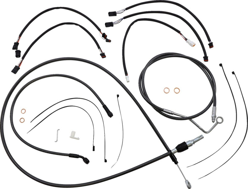 Black Pearl™ Designer Handlebar Installation Kit Black For Harley Davidson FLHRXS 1868 ABS 2021 - 30.5 CM - 35.5 CM