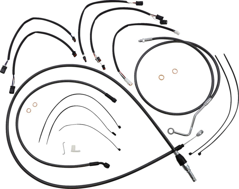 Black Pearl™ Designer Handlebar Installation Kit Black For Harley Davidson FLHRXS 1868 ABS - 38 CM - 43 CM