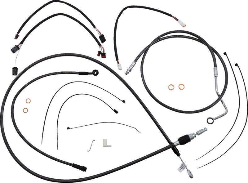 Black Pearl™ Designer Handlebar Installation Kit Black For Harley Davidson FLTRX 1750 ABS - 38 CM - 43 CM