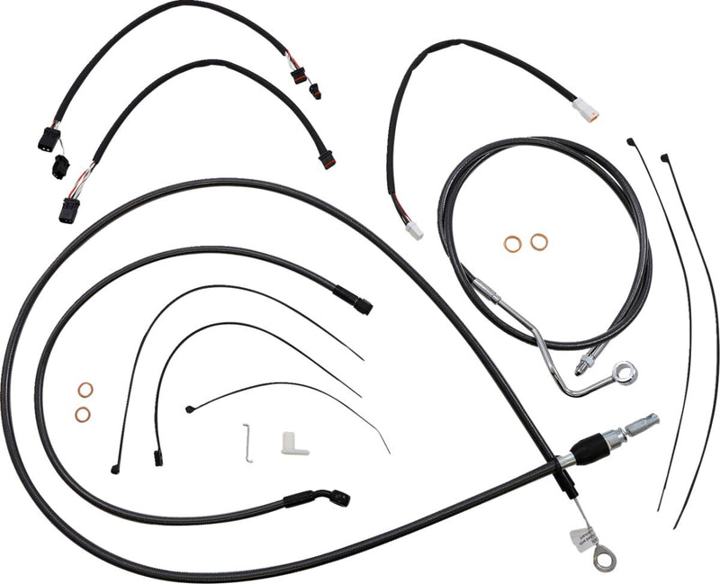 Black Pearl™ Designer Handlebar Installation Kit Black For Harley Davidson FXFB 1750 - 38 CM - 43 CM