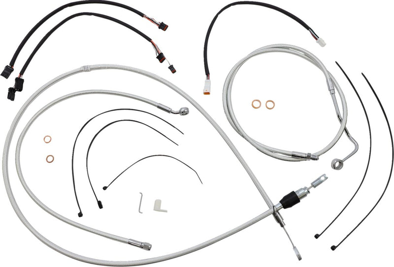 Sterling Chromite II® Designer Handlebar Installation Kit Chrome / Clear-Coated For Harley Davidson FLHR 1750 2021 - 30.5 CM - 35.5 CM