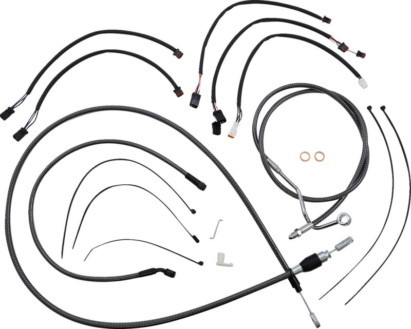 KARBONFIBR Designer Handlebar Installation Kit Carbon Fiber / Silver For Harley Davidson FLHRXS 1868 - 30.5 CM - 35.5 CM