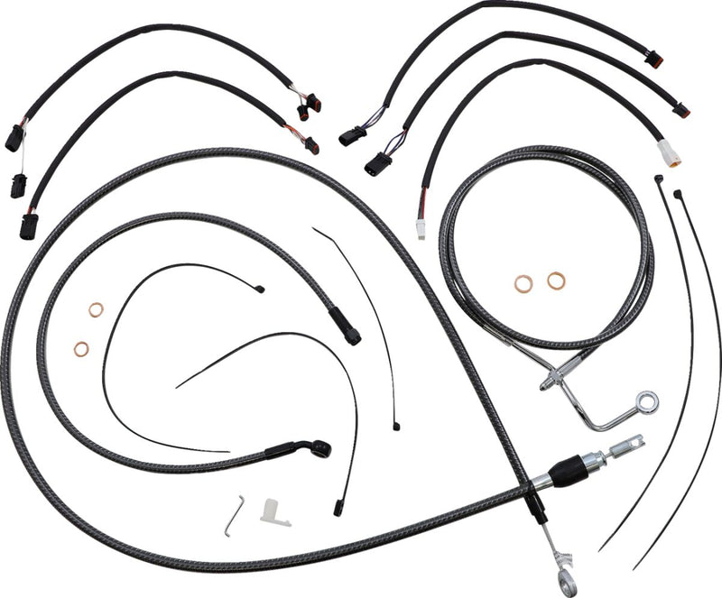 KARBONFIBR Designer Handlebar Installation Kit Carbon Fiber / Silver For Harley Davidson FLHRXS 1868 - 38 CM - 43 CM