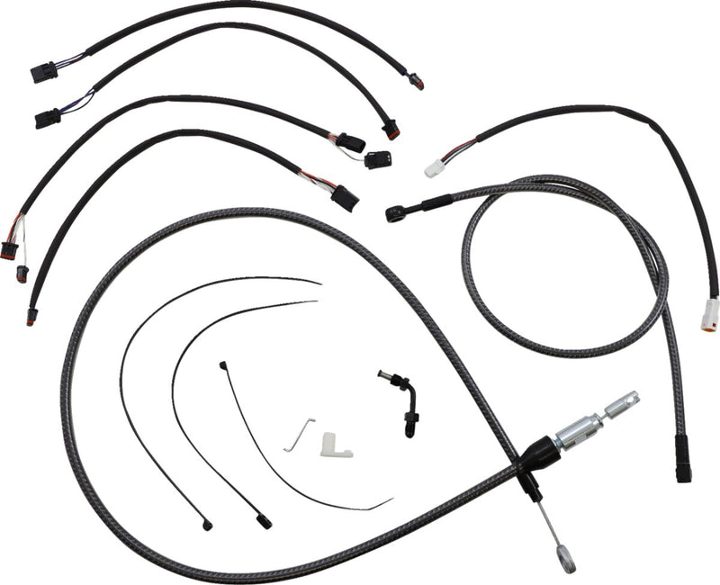 KARBONFIBR Designer Handlebar Installation Kit Carbon Fiber / Silver For Harley Davidson FLDE 1750 ABS - 38 CM - 43 CM