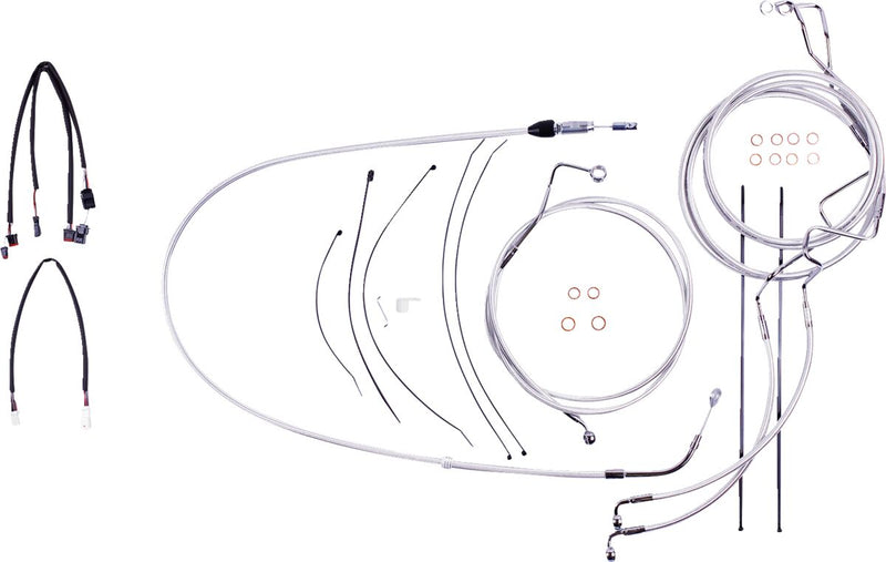 Sterling Chromite II® Designer Handlebar Installation Kit Chrome / Clear-Coated For Harley Davidson FLH 1868 ABS - 30.5 CM - 35.5 CM