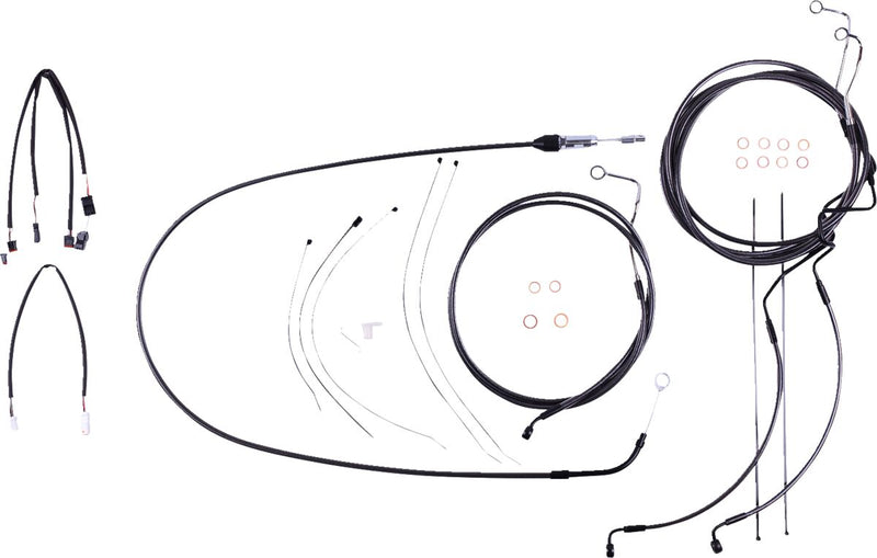 Black Pearl™ Designer Handlebar Installation Kit Black For Harley Davidson FLH 1868 ABS - 30.5 CM - 35.5 CM