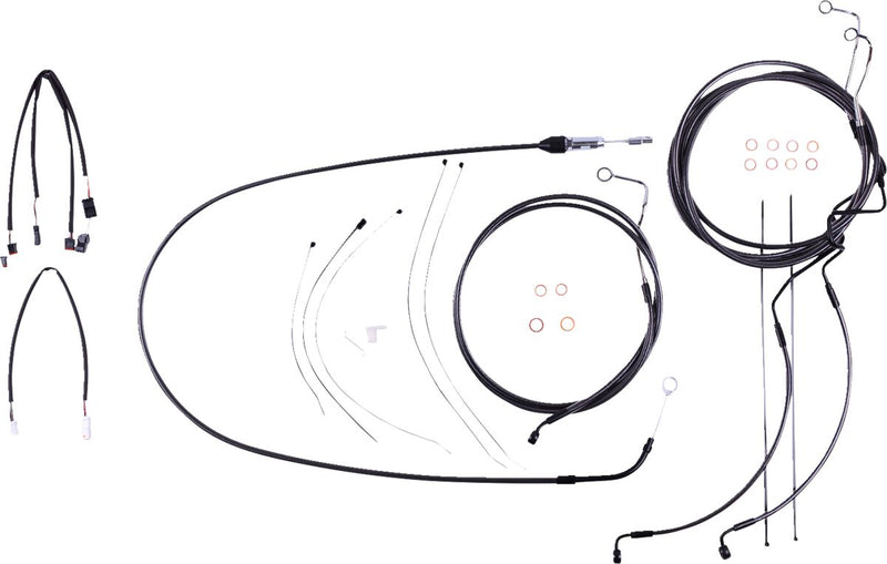 Black Pearl™ Designer Handlebar Installation Kit Black For Harley Davidson FLH 1868 ABS - 38 CM - 43 CM