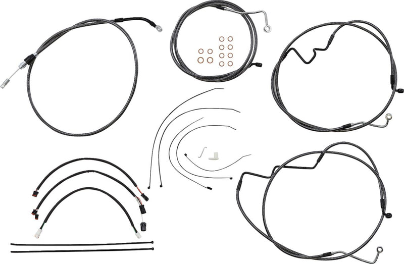 KARBONFIBR Designer Handlebar Installation Kit Carbon Fiber / Silver For Harley Davidson FLH 1868 ABS - 38 CM - 43 CM