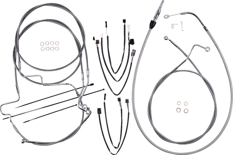 XR Handlebar Installation Kit Chrome / Clear-Coated For Harley Davidson FLH 1868 ABS - 30.5 CM - 35.5 CM