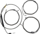 Standard Stainless Braided Handlebar Cable/Brake Line Kit Clear-Coated / Natural For Harley Davidson FLHR 1750 ABS