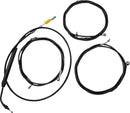 Standard Midnight Braided Handlebar Cable/Brake Line Kit Black / Clear-Coated For Harley Davidson FLHR 1750 - 38 CM - 43 CM