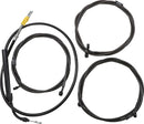 Complete Midnight Braided Handlebar Cable/Brake Line Kit Black / Clear-Coated / Natural For Harley Davidson FLHR 1750 - 30.5 CM - 35.5 CM