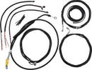 Complete Black Vinyl Braided Handlebar Cable/Brake Line Kit Black / Clear-Coated / Natural For Harley Davidson FLHR 1750 - 38 CM - 43 CM