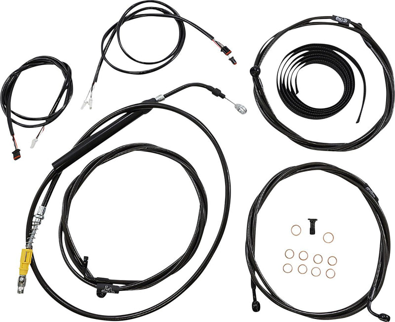 Complete Plug-and-Play Cable Kit Black / Clear-Coated / Natural For Harley Davidson FLHR 1750 ABS - 38 CM - 43 CM