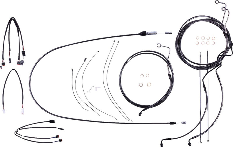 Black Pearl™ Designer Handlebar Installation Kit Black For Harley Davidson FLHRXS 1868 ABS - 30.5 CM - 35.5 CM