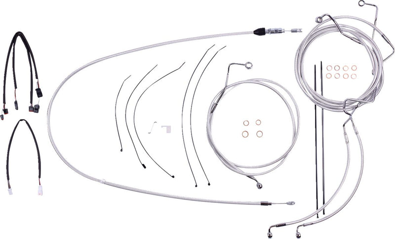 Sterling Chromite II® Designer Handlebar Installation Kit Chrome / Clear-Coated For Harley Davidson FLHTK 1868 ABS - 38 CM - 43 CM