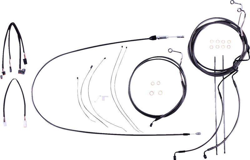 Black Pearl™ Designer Handlebar Installation Kit Black For Harley Davidson FLHTK 1868 ABS - 38 CM - 43 CM