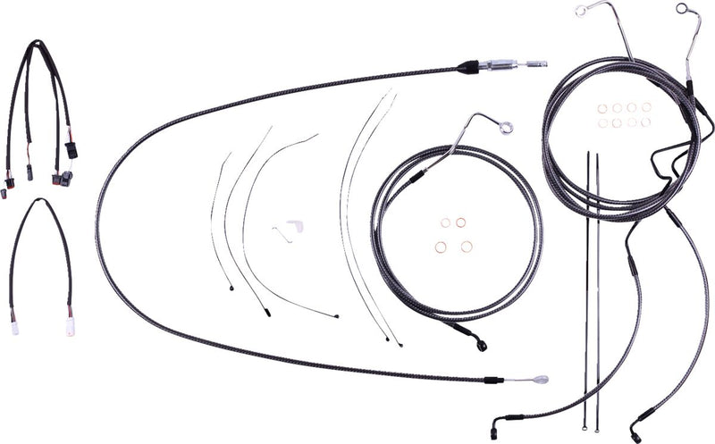 KARBONFIBR Designer Handlebar Installation Kit Carbon Fiber / Silver For Harley Davidson FLHTK 1868 ABS - 38 CM - 43 CM