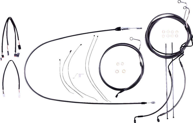 Black Pearl™ Designer Handlebar Installation Kit Black For Harley Davidson FLHR 1750 ABS - 45.5 CM - 51 CM