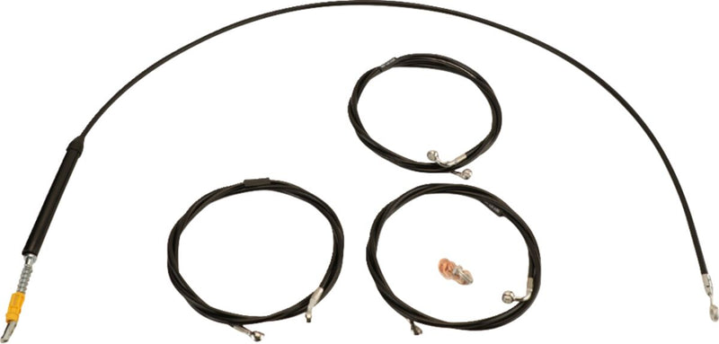 Standard Black Vinyl Braided Handlebar Cable/Brake Line Kit Black / Natural For Harley Davidson FLHX 1923 - Standard