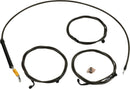 Standard Midnight Braided Handlebar Cable/Brake Line Kit Black / Clear-Coated For Harley Davidson FLHX 1923 ABS