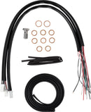 Complete Black Vinyl Braided Handlebar Cable/Brake Line Kit Black / Clear-Coated / Natural For Harley Davidson FLHRXS 1868 - Standard