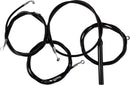 Complete Black Vinyl Braided 12 Inch Handlebar Cable/Brake Line Kit Black / Clear-Coated / Natural For Harley Davidson FLHRXS 1868 ABS