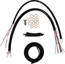 Complete Black Vinyl Braided 12 Inch Handlebar Cable/Brake Line Kit Black / Clear-Coated / Natural For Harley Davidson FLHRXS 1868 ABS