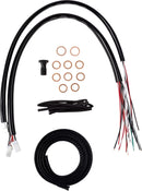 Complete Midnight Braided 12 Inch Handlebar Cable/Brake Line Kit Black / Clear-Coated / Natural For Harley Davidson FLHRXS 1868 ABS