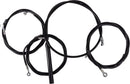 Complete Black Vinyl Braided Handlebar Cable/Brake Line Kit Black / Clear-Coated / Natural For Harley Davidson FLHRXS 1868 - 38 CM - 43 CM