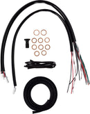 Complete Midnight Braided Handlebar Cable/Brake Line Kit Black / Clear-Coated / Natural For Harley Davidson FLHRXS 1868 - 38 CM - 43 CM