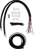 Complete Black Vinyl Braided Handlebar Cable/Brake Line Kit Black / Clear-Coated / Natural For Harley Davidson FLHRXS 1868 - 45.5 CM - 51 CM