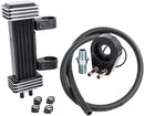Vertical Frame-Mount Oil Cooler Kit Black / Powder Coated / Silver For Yamaha XVS 950 C 2014-2022