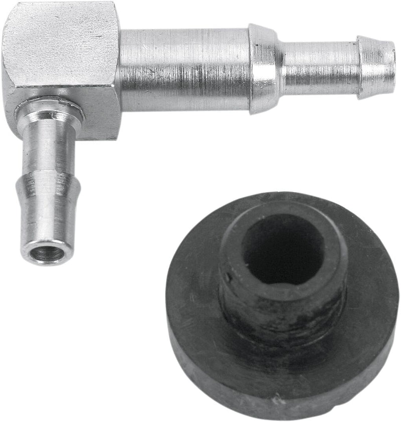 Single Tank Fitting Black / Silver 90 Degrees