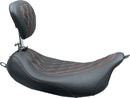 Wide Tripper Solo Seat With Removable Driver Backrest Black / Red For Harley Davidson FLH 1868 ABS 2021