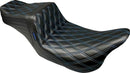 Tailwhip Seat Black / Blue For Harley Davidson FLH 1868 ABS