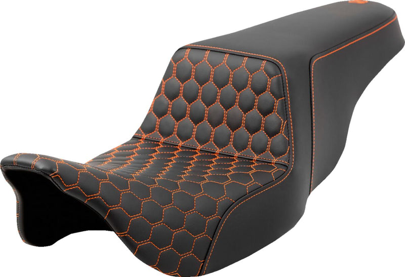Honeycomb Step-Up Seat Black For Harley Davidson FLH 1868 ABS - 30.5 CM