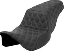 Lattice Stitch Step-Up Seat Black / Grey For Harley Davidson FLH 1868 ABS - 76 CM