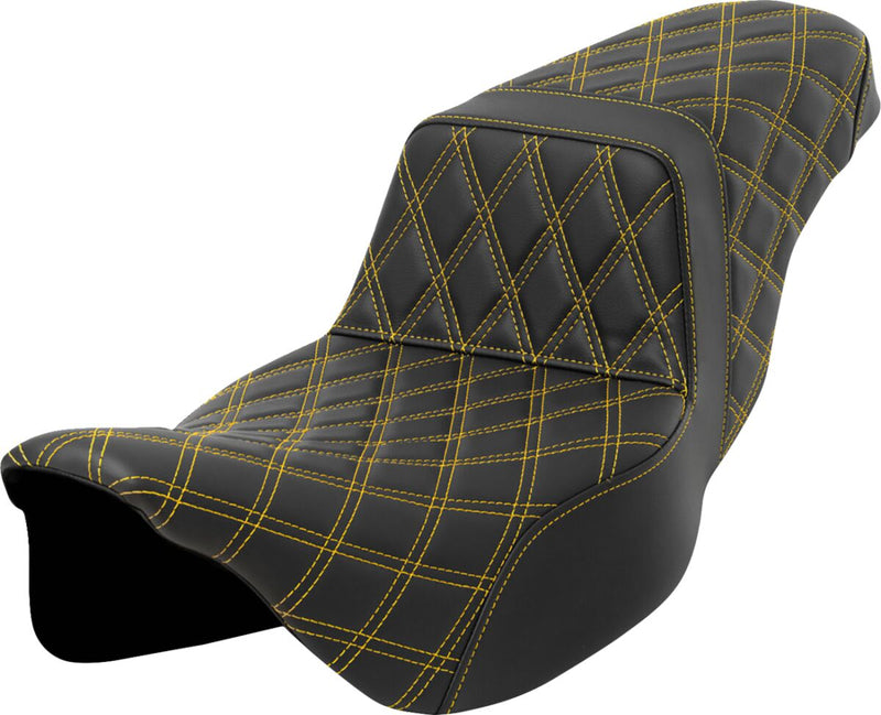 Lattice Stitch Step-Up Seat Black For Harley Davidson FLHR 1584 ABS - 40.5 CM