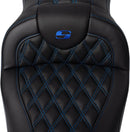 Roadsofa™ Lattice Stitch Seat Black / Blue For Harley Davidson FLHR 1584 - 38 CM