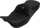 Roadsofa™ Lattice Stitch Seat Black / Grey For Harley Davidson FLHR 1584 - 38 CM