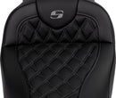 Roadsofa™ Lattice Stitch Seat Black / Grey For Harley Davidson FLHR 1584 - 38 CM