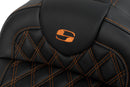 Roadsofa™ Lattice Stitch Seat Black / Orange For Harley Davidson FLHR 1584 - 78.5 CM