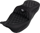 Roadsofa™ Lattice Stitch Seat Black / White For Harley Davidson FLHR 1584 - 78.5 CM