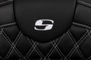 Roadsofa™ Lattice Stitch Seat Black / White For Harley Davidson FLHR 1584 - 78.5 CM