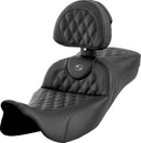 Roadsofa™ Extended Reach Seat Black For Harley Davidson FLH 1868 ABS - 33 CM