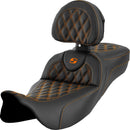 Roadsofa™ Extended Reach Seat Black For Harley Davidson FLH 1868 ABS - 42 CM