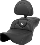 Roadsofa™ Extended Reach Carbon Fiber Seat Black For Harley Davidson FLHX 1923 ABS - 28 CM